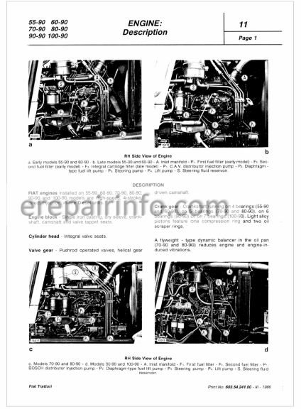 download Fiat Tractor 55 60 60 90 79 90 80 90 90 90 100 90 tractor workshop manual