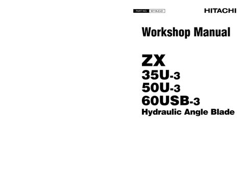 download Hitachi Zaxis ZX 35U 3 50U 3 60USB 3 Hydraulic Angle Blade able workshop manual