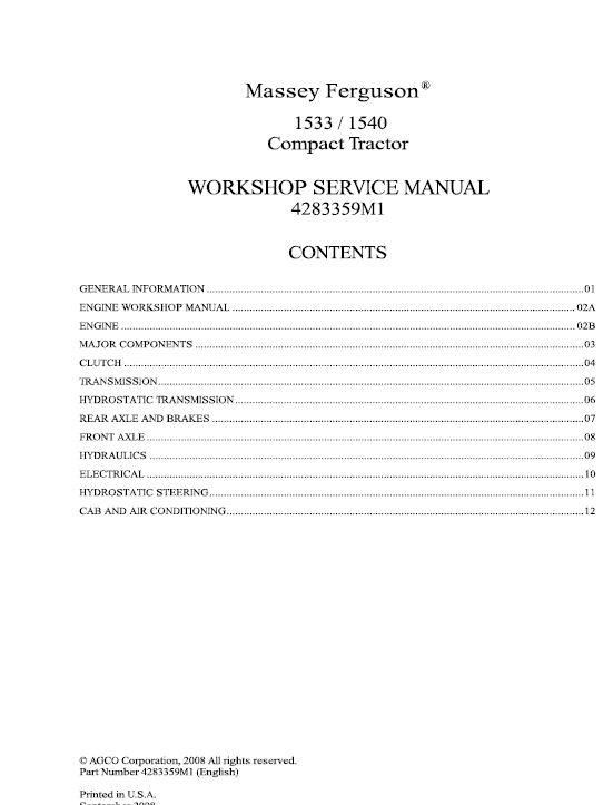 download Massey Ferguson MF3600 tractor workshop manual